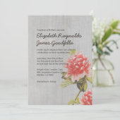 Invitations de Vintage Peony Wedding (Debout devant)