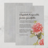 Invitations de Vintage Peony Wedding (Devant / Derrière)