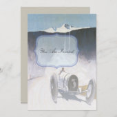 Invitations de voitures de course vintages (Devant / Derrière)