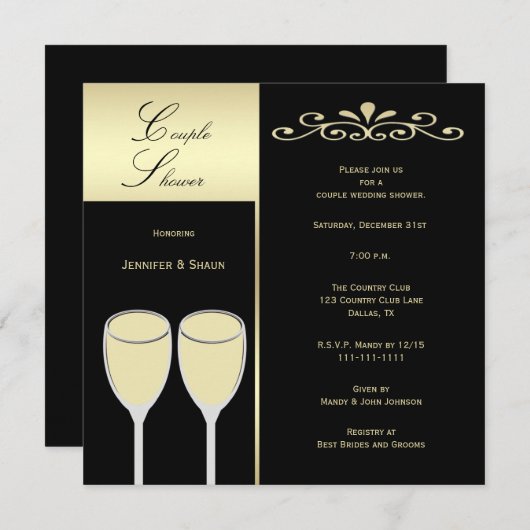 Invitations de Wedding shower Couples (Devant / Derrière)