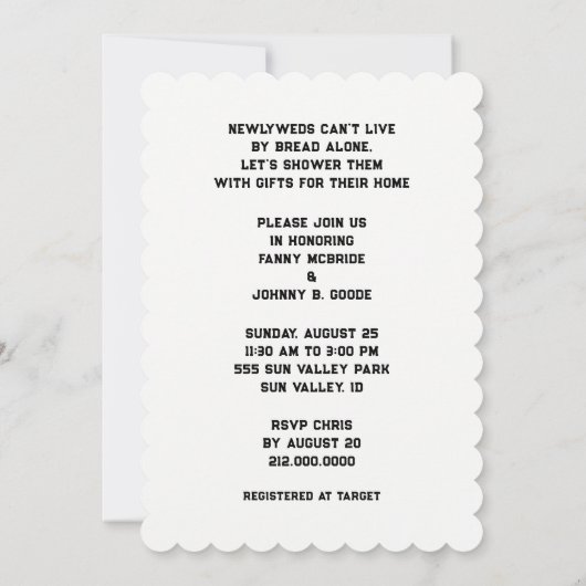 Invitations de Wedding shower Couples (Dos)