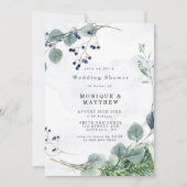 Invitations de Wedding shower Dusty Blue Eucalyptu (Devant)