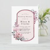 Invitations de Wedding shower Floral Chic Rose (Debout devant)
