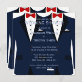 Invitations De Wedding shower Gay Bleu Et Blanc (Devant / Derrière)