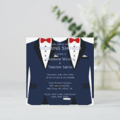 Invitations De Wedding shower Gay Bleu Et Blanc (Debout devant)