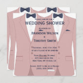 Invitations De Wedding shower Gay Rose Et Bleu (Devant / Derrière)