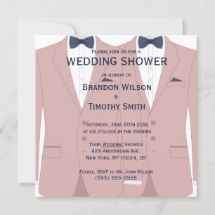 Invitations De Wedding shower Gay Rose Et Bleu