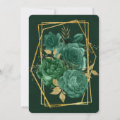 Invitations de Wedding shower géométrique vert or (Dos)