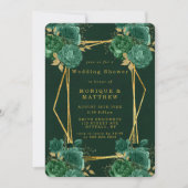 Invitations de Wedding shower géométrique vert or (Devant)