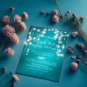 Invitations de Wedding shower Turquoise String Lig
