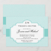 Invitations de Wedding showers Aqua Blue (Devant / Derrière)