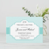 Invitations de Wedding showers Aqua Blue (Debout devant)