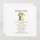 Invitations de Wedding showers de soldat et d'épou (Devant / Derrière)