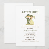 Invitations de Wedding showers de soldat et d'épou (Devant / Derrière)