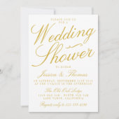 Invitations de Wedding showers fantaisistes en or (Devant)