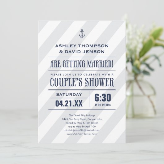 Invitations de Wedding showers nautiques (Debout devant)