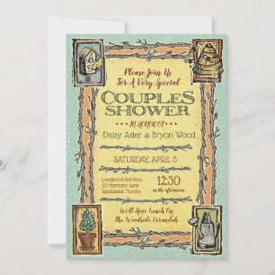 Invitations de Wedding showers Rustic Garden Coupl