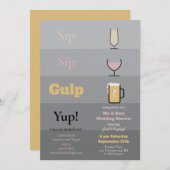 Invitations de Wedding showers Sip Gulp (Devant / Derrière)
