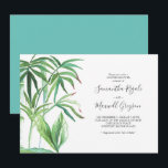 Invitations de Wedding showers tropicaux pour les<br><div class="desc">Célébrez votre amour avec ces invitations de mariage dessinées à la main, parfait pour les célébrations de faire-part mariages et les invitations de wedding showers pour les couples. Doté d'éléments tropicaux luxuriants à thème mariage avec d'élégants feuilles de palmiers aquarellés, ce design encadre magnifiquement vos détails spéciaux d'événement, ce qui...</div>