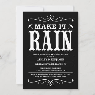 Invitations de Wedding showers Vintages en noir et