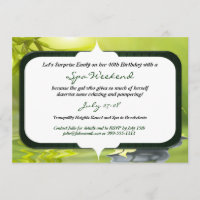 Invitations de week-end de spa d'anniversaire de