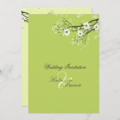 Invitations de White Sakura en fleurs (Devant / Derrière)