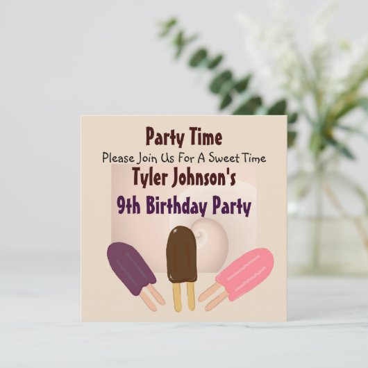 Invitations de Yummy Popsicle (Debout devant)