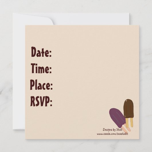 Invitations de Yummy Popsicle (Dos)