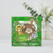Invitations de ZOO de jungle de BABY SHOWER (Debout devant)