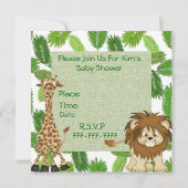 Invitations de ZOO de jungle de BABY SHOWER (Dos)
