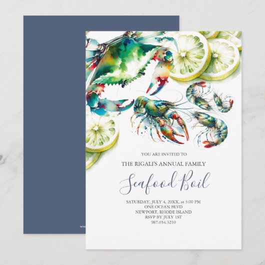 Invitations d'ébullition des fruits de mer (Devant / Derrière)