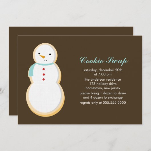 Invitations d'échange de cookies (Devant / Derrière)