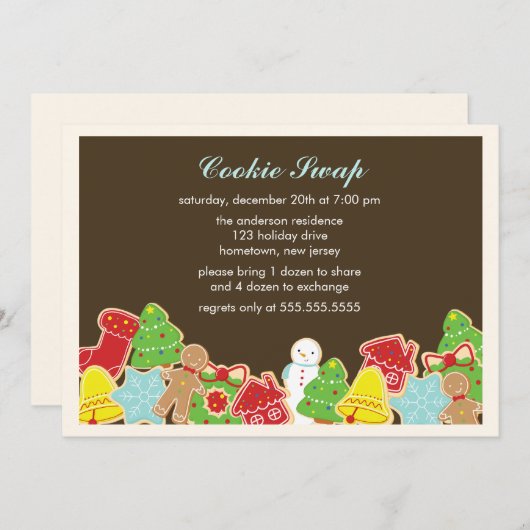 Invitations d'échange de cookies (Devant / Derrière)