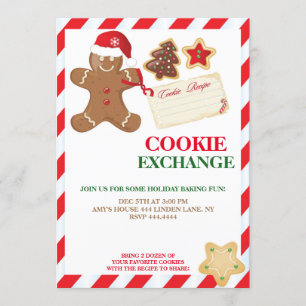 Invitations d'échange de cookies de vacances