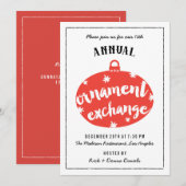 Invitations d'échange d'ornements de Noël (Devant / Derrière)