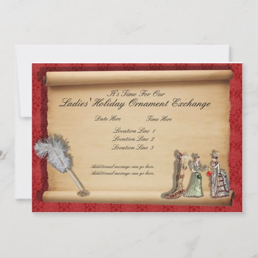 Invitations d'échange d'ornements de vacances pour (Devant)