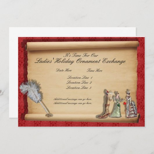 Invitations d'échange d'ornements de vacances pour (Devant / Derrière)