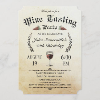 Invitations d'échantillon de vin (cru) v.1