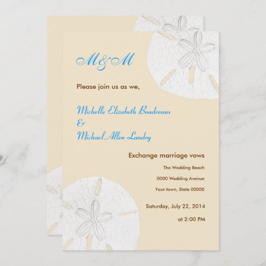 Invitations décontractées de mariage du dollar de (Devant / Derrière)