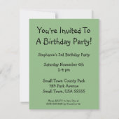 Invitations décoratifs de fête d'anniversaire des  (Dos)