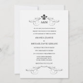 Invitations décoratives de Scroll Fleur de Lis (Devant)