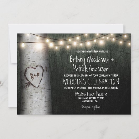 Invitations découpées de mariage d'arbre de (Devant)