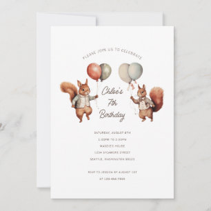 Invitations d'écureuil d'anniversaire
