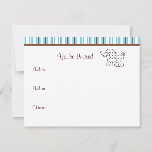 Invitations d'éléphants de bébé (Dos)