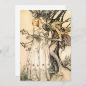 Invitations d'Elf de princesse et d'arbre de conte (Devant / Derrière)