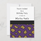 Invitations d'Empreinte de léopard violet (Devant)