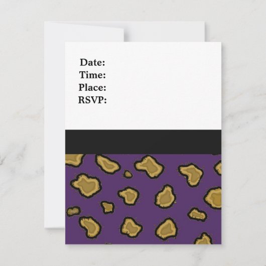 Invitations d'Empreinte de léopard violet (Dos)