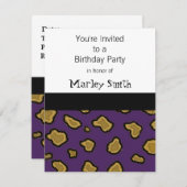 Invitations d'Empreinte de léopard violet (Devant / Derrière)