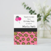 Invitations d'Empreintes de léopard roses (Debout devant)