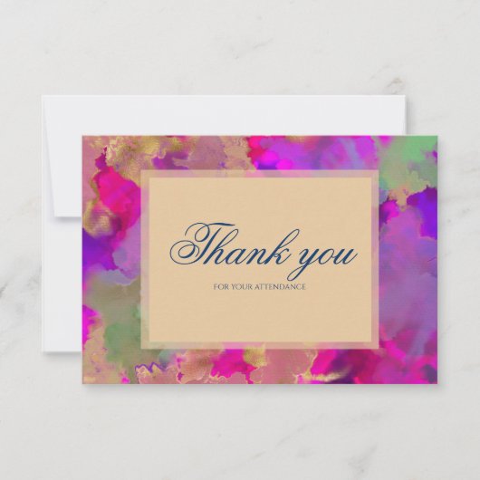 Invitations d'encre rose, violet, marbre vert (Devant)